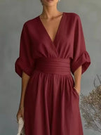 Full Size Half Sleeve Wide Leg Jumpsuit Plus (7)
