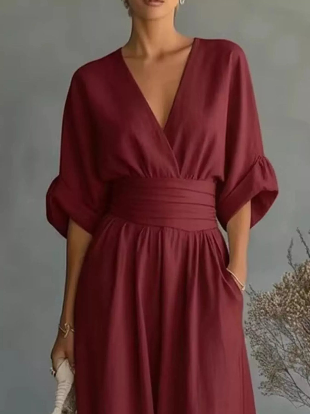 Full Size Half Sleeve Wide Leg Jumpsuit Plus (7)