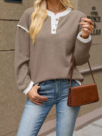 Button Detail Dropped Shoulder T-shirt (16)