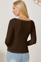 Square Neck Long Sleeve T-shirt (15)