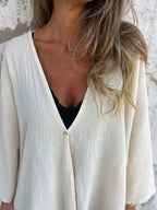 Full Size One Button Long Sleeve Shirt Plus (8)