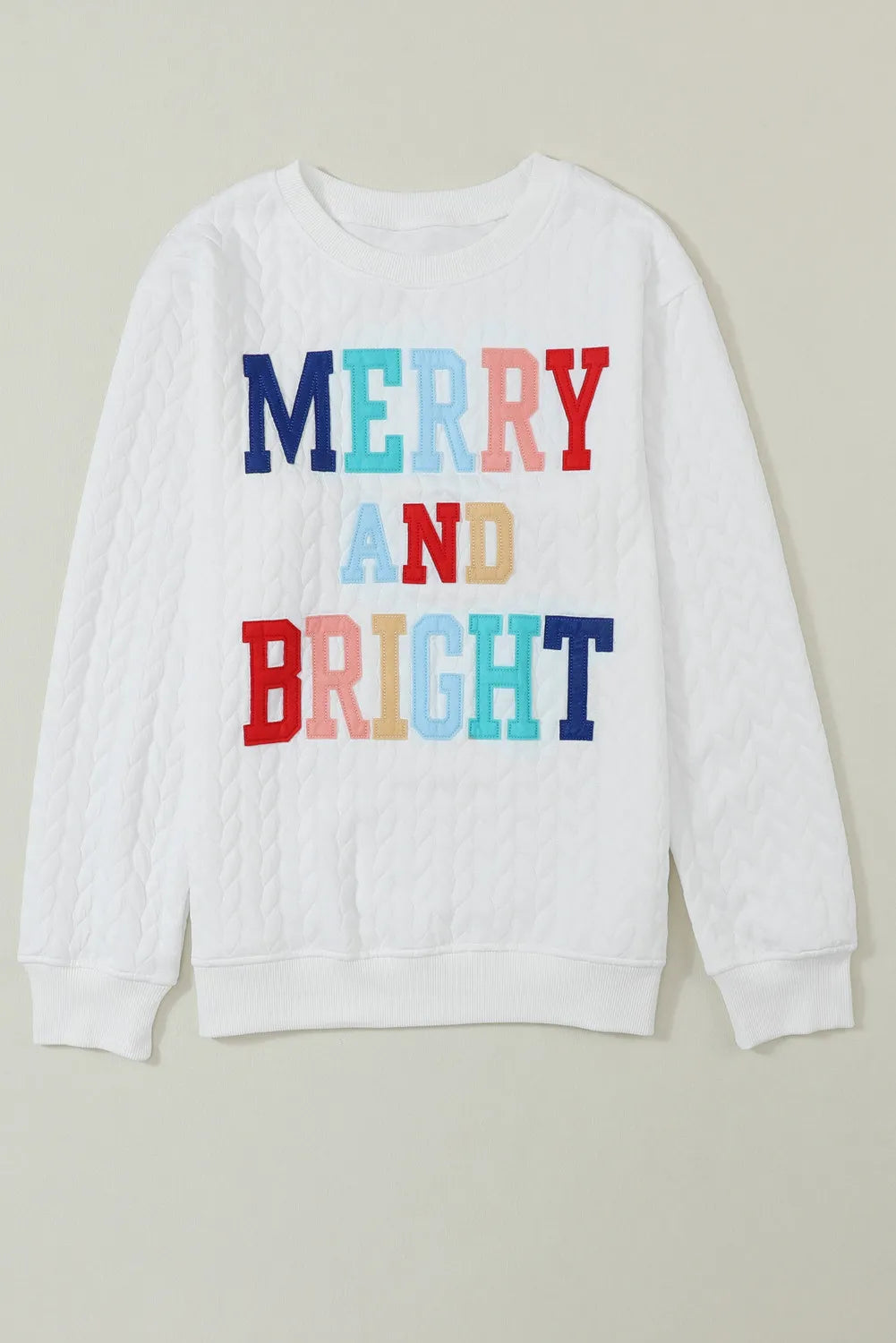 Full Size Merry Cable Knit Pullover Sweatshirt (2)