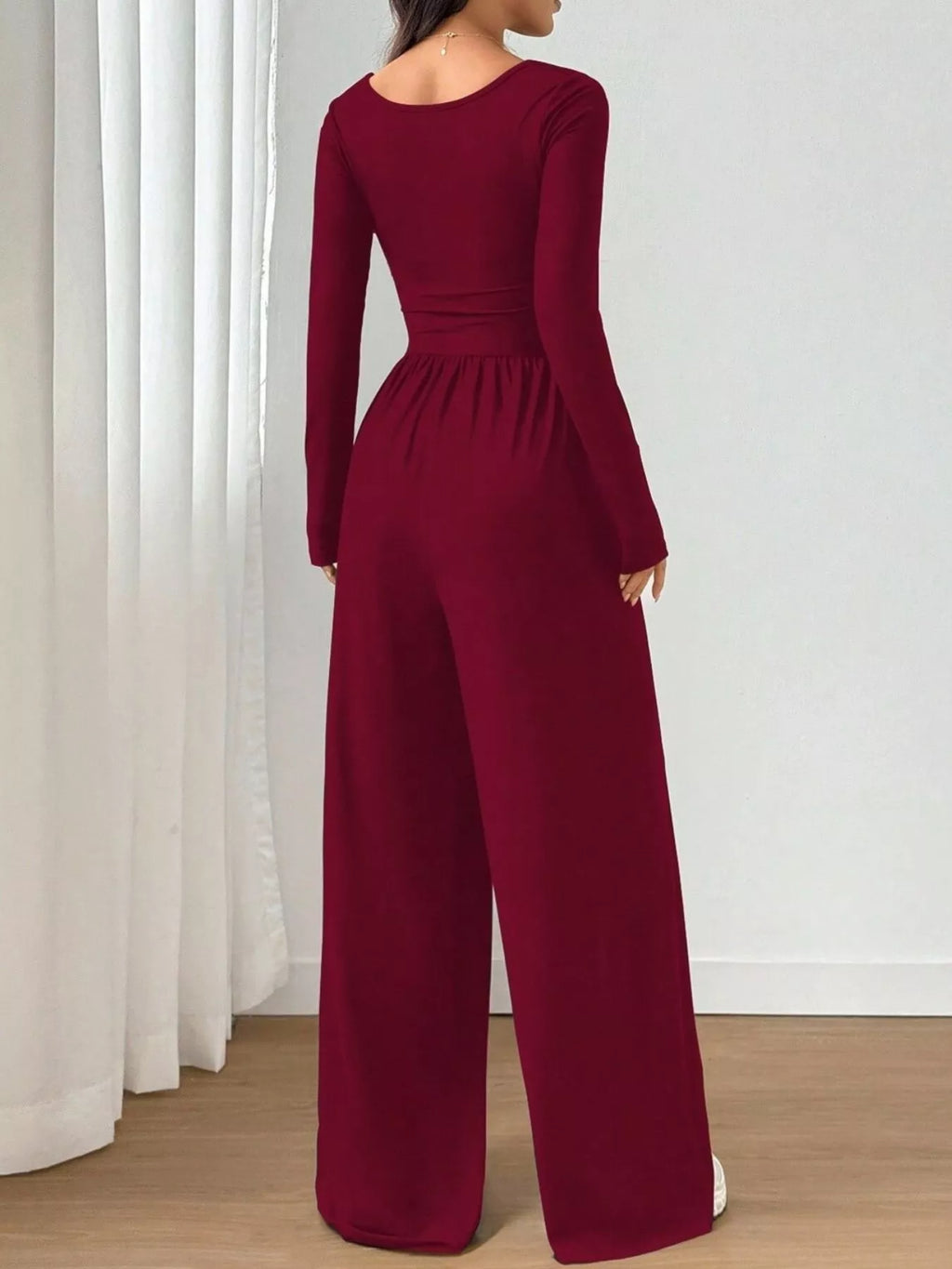 Ruched Square Neck Wide-leg Jumpsuit (18)