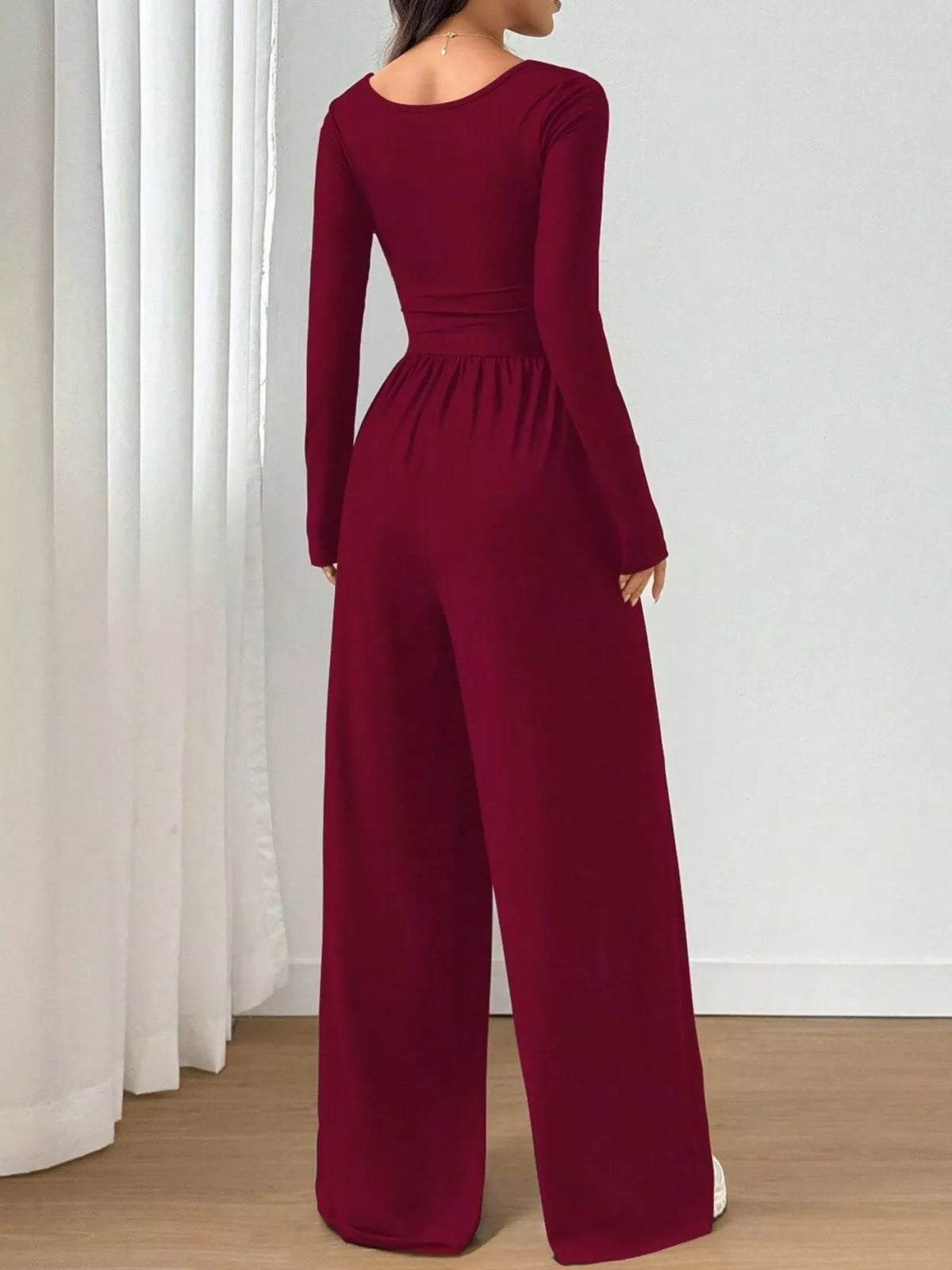 Ruched Square Neck Wide-leg Jumpsuit (18)