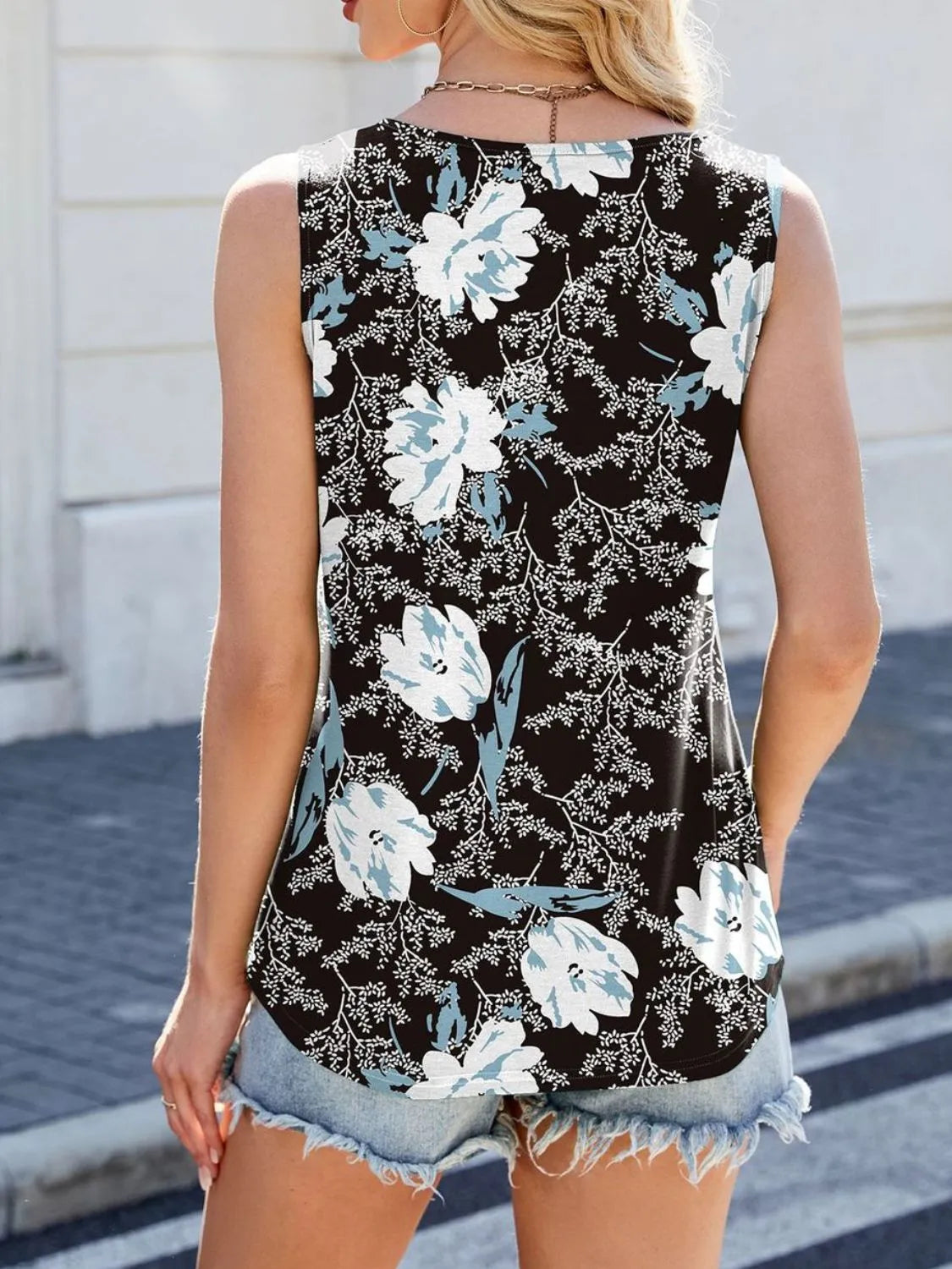 Printed Scoop Neck Wide Strap Tank (13)