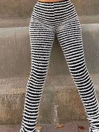 Striped Fuzzy Textured Knit Pants (2)