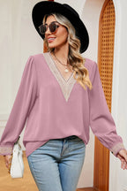 V-neck Long Sleeve T-shirt (8)