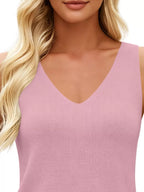V-neck Ribbed Knit Tank Top (14)