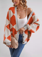 Diamond Pattern Button-up Knit Cardigan (25)