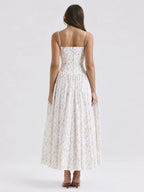 Floral Spaghetti Straps Midi Dress (20)