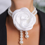 Pearl Necklace Evening Dress Accessories Flower Clavicle photo 4