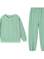 Texture Round Neck Top Pants Set (12)