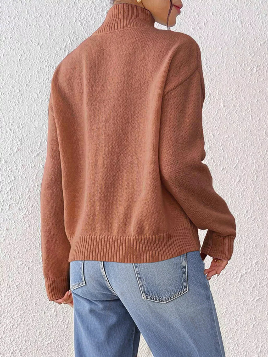 Floral Applique Turtleneck Sweater (16)