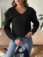 Cable-knit Long Sleeve Sweater (9)