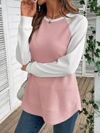 Waffle Knit Raglan Sleeve T-shirt (16)