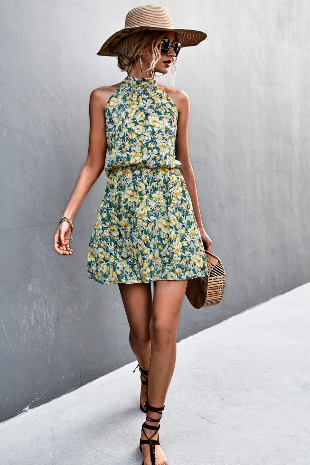Floral Tied Sleeveless Mini Dress (13)