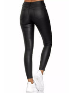 High-waisted Leather Skinny Pants (2)
