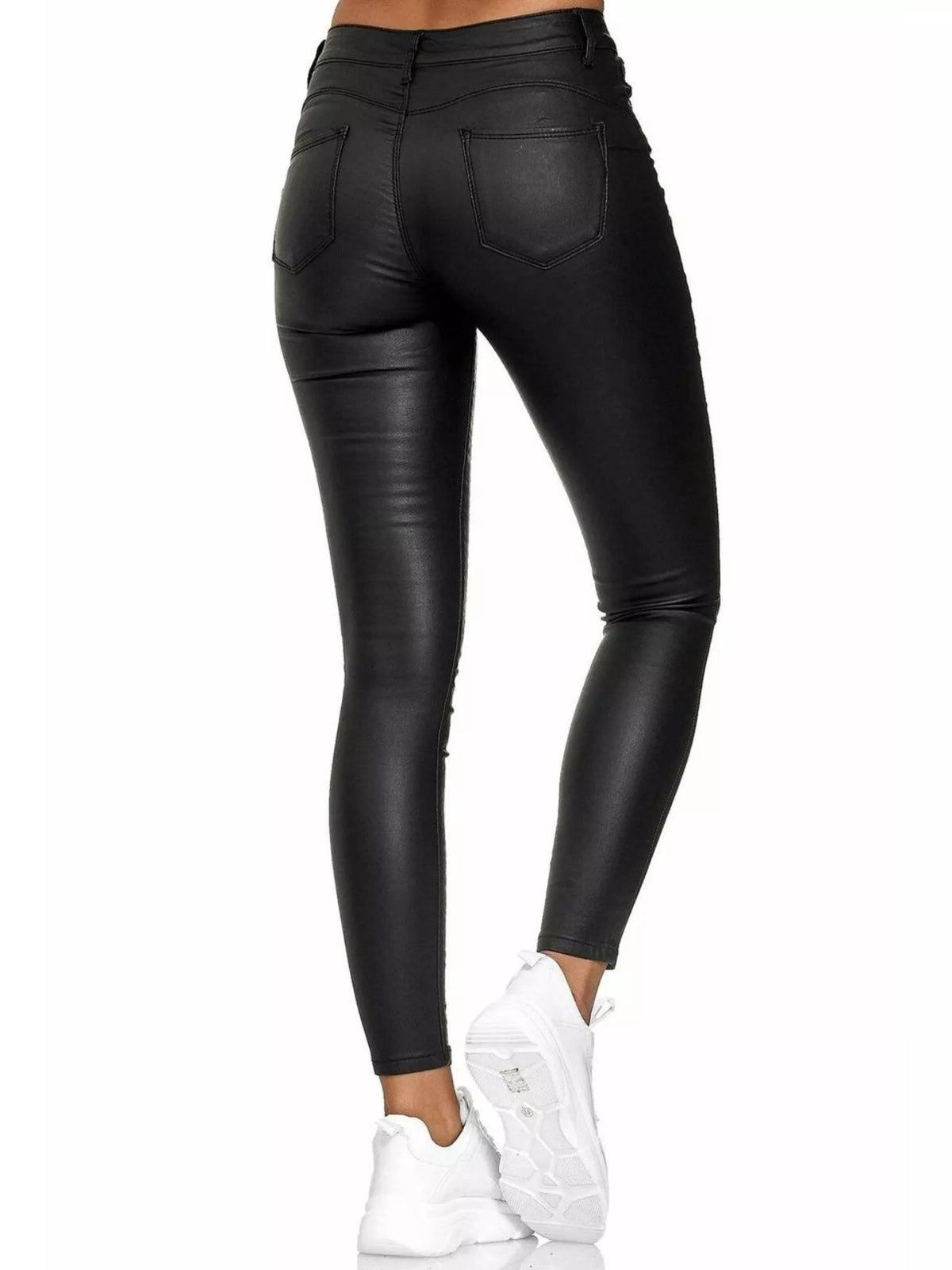 High-waisted Leather Skinny Pants (2)