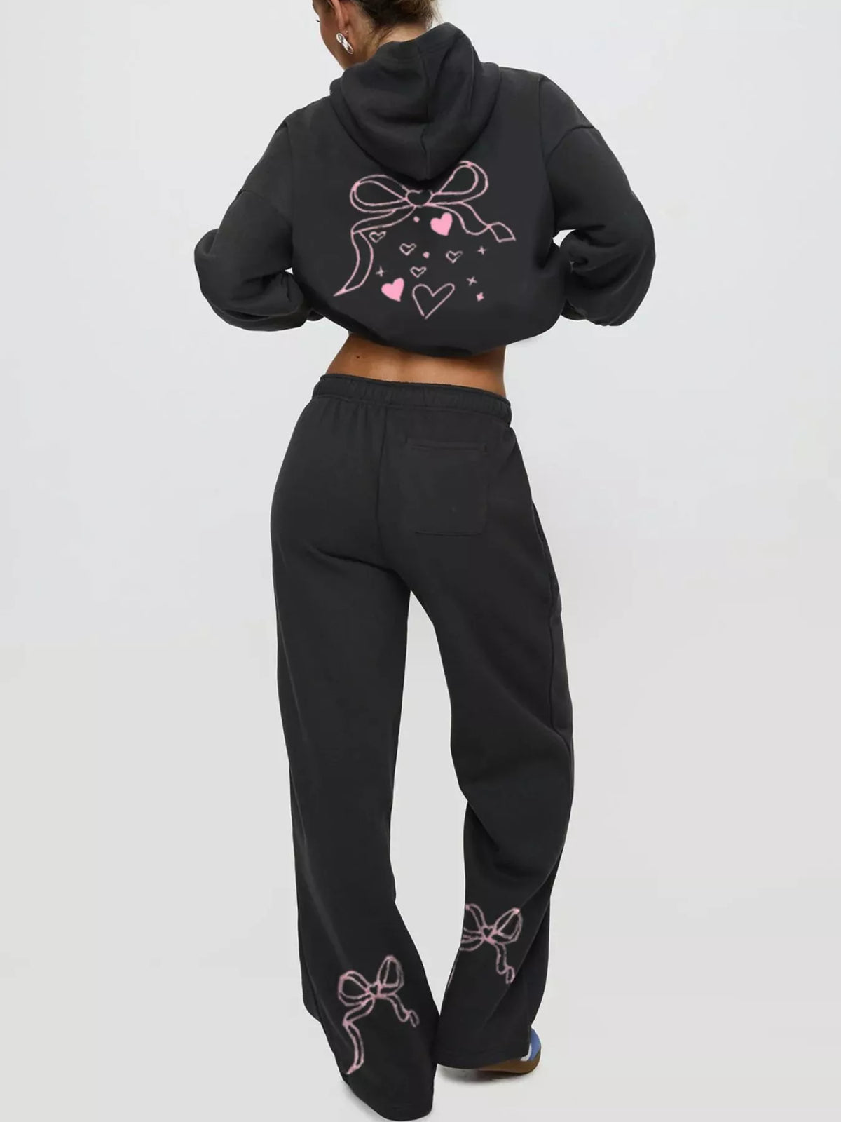 Bow Heart Dropped Shoulder Hoodie Pants Set (3)