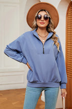 Half Zip Dropped Shoulder Sweatshirt (14)