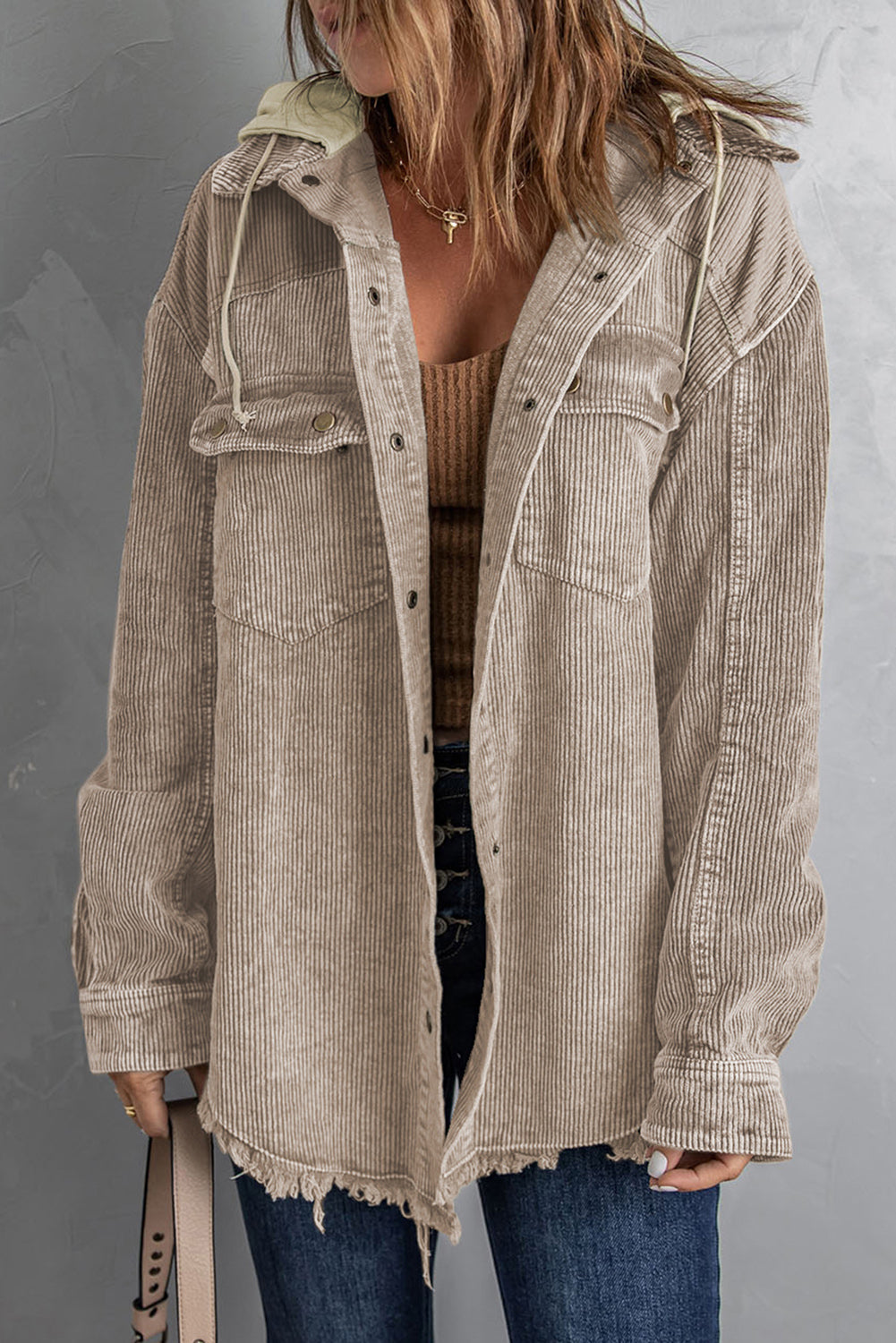 Snap Front Hooded Corduroy Shacket (7)