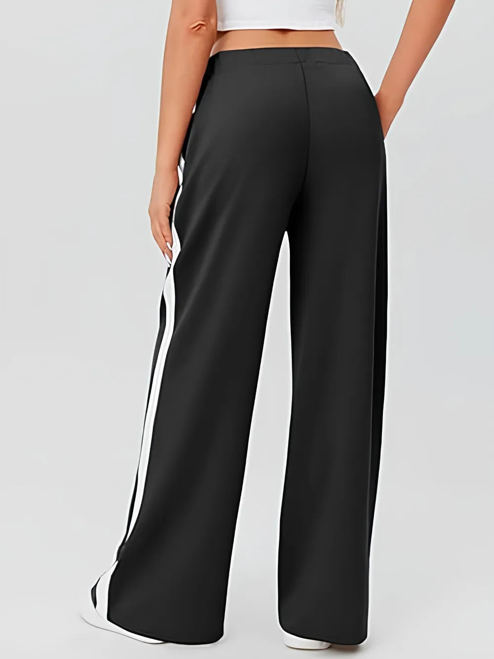 Side Striped Wide Leg Pants (6)