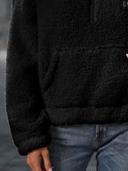 Heart Half Zip Long Sleeve Teddy Sweatshirt (10)