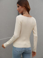 V-neck Ribbed Knit Top (6)