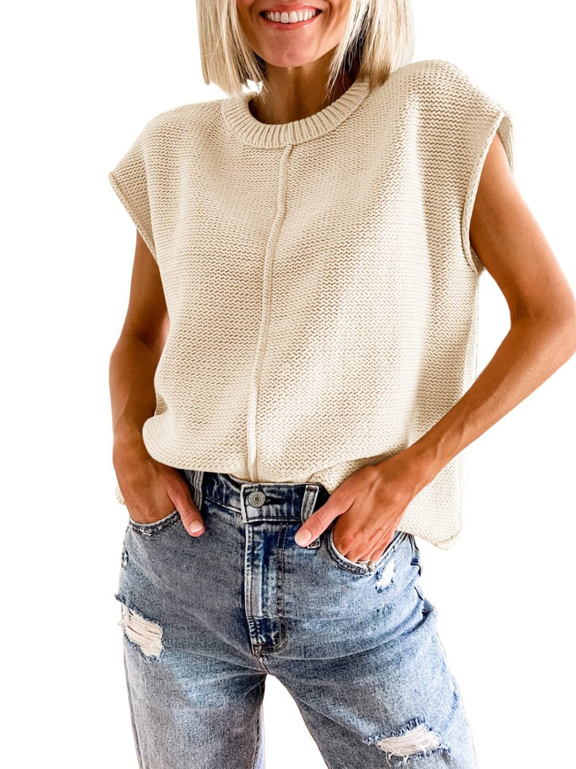 Cap Sleeve Sweater Vest (8)