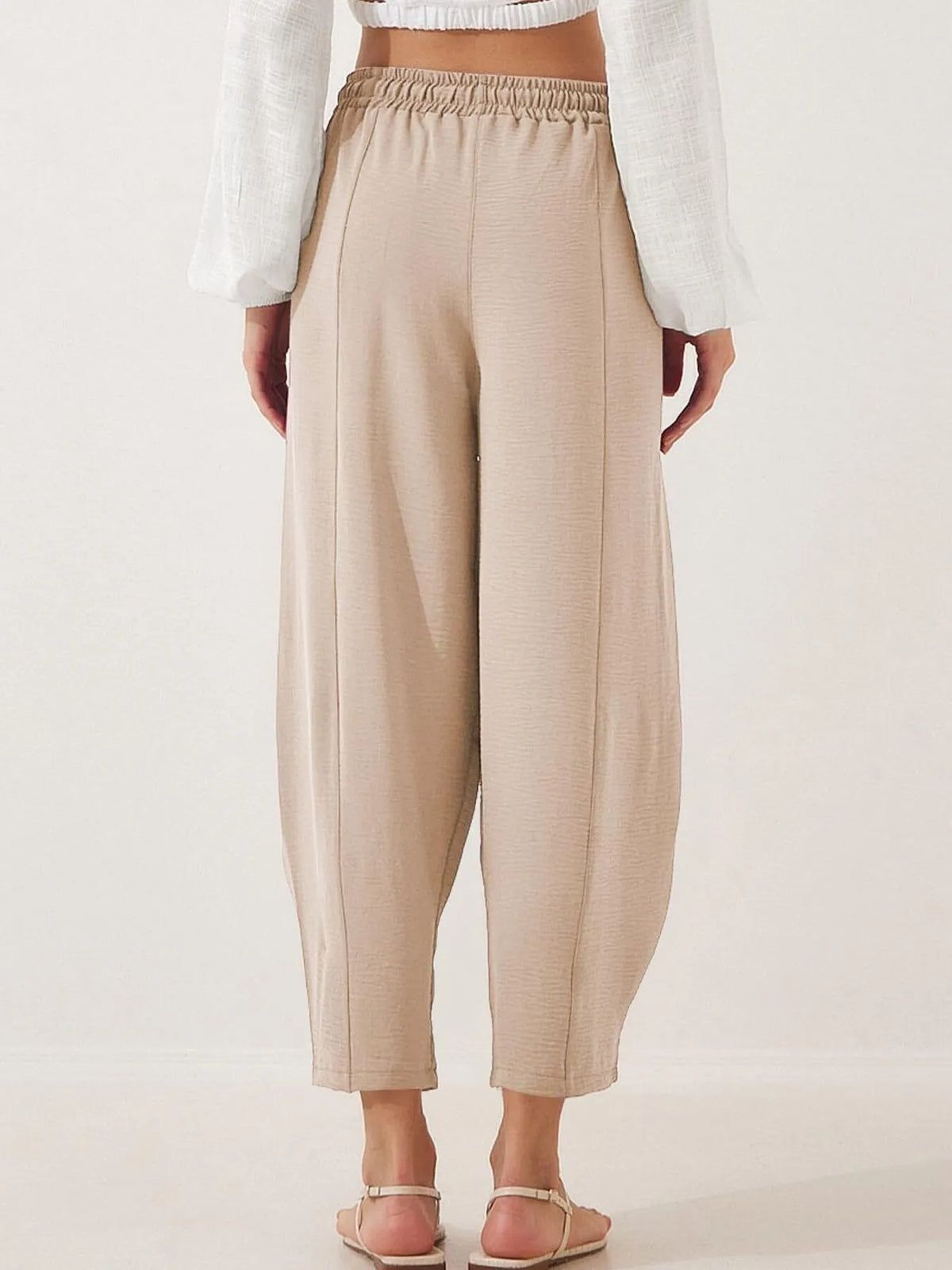 Full Size Drawstring Wide Leg Cropped Pants Plus (8)