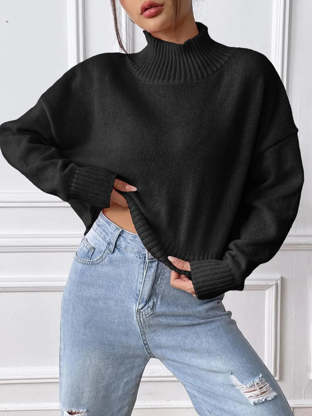 Turtleneck Long Sleeve Sweater (8)