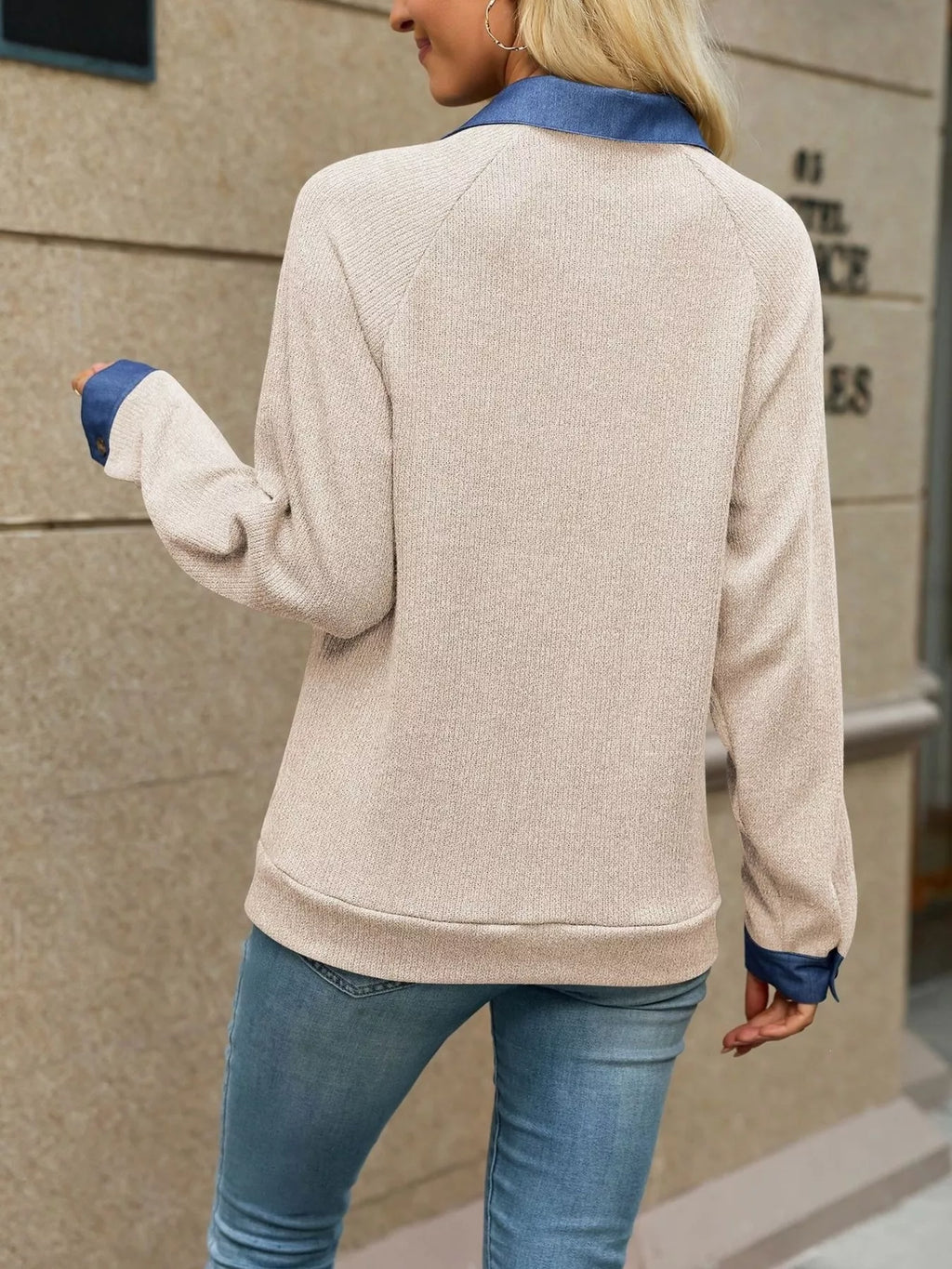 Button Detail Raglan Sleeve Top (7)