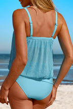 Square Neck Spaghetti Strap Tankini Set (3)