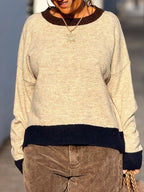 Contrast Trim Crew Neck Sweater (4)