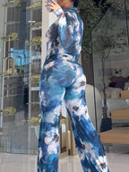Printed Mesh Shirt Pants Set (8)