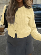 Cable Knit Button-up Cardigan (13)