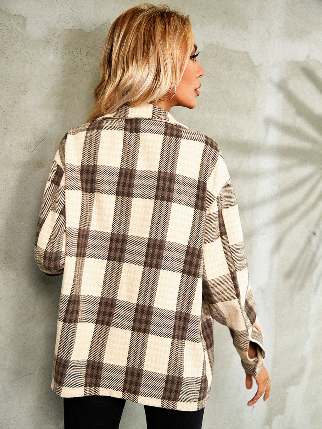 Plaid Button Down Collared Jacket (6)
