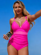 Mesh Panel One-piece Swimsuit (19)