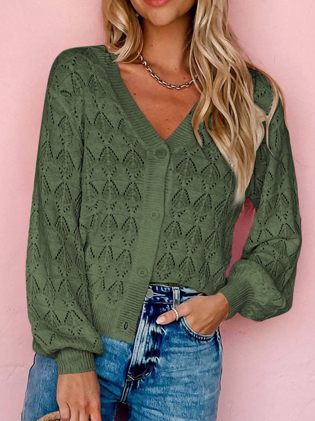 Openwork Button Up Cardigan (19)