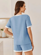 Ribbed Round Neck Top Shorts Set (8)