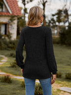 Round Neck Button-down Long Sleeve Tee (20)