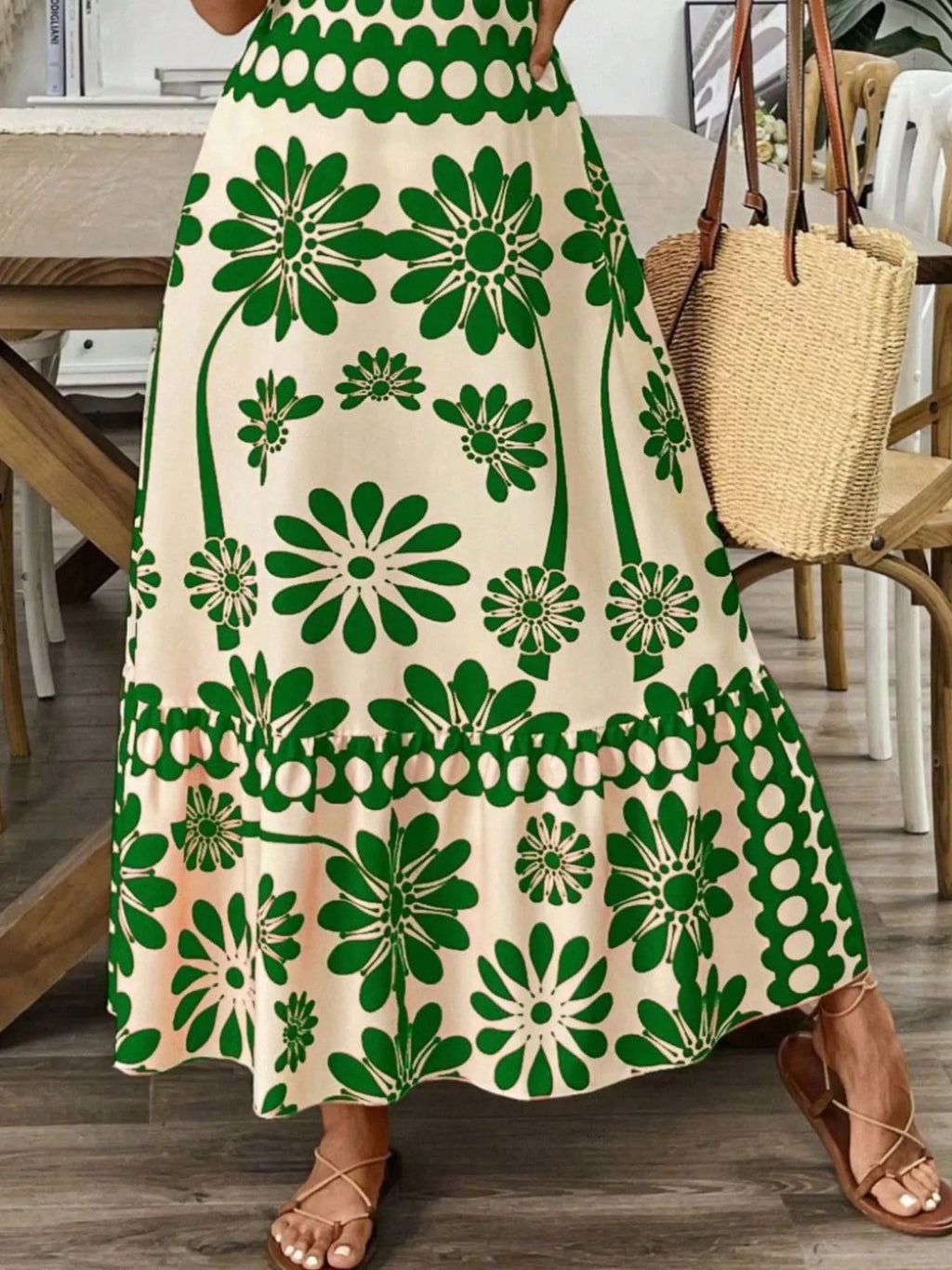 Floral Print Tie-shoulder Midi Dress (11)