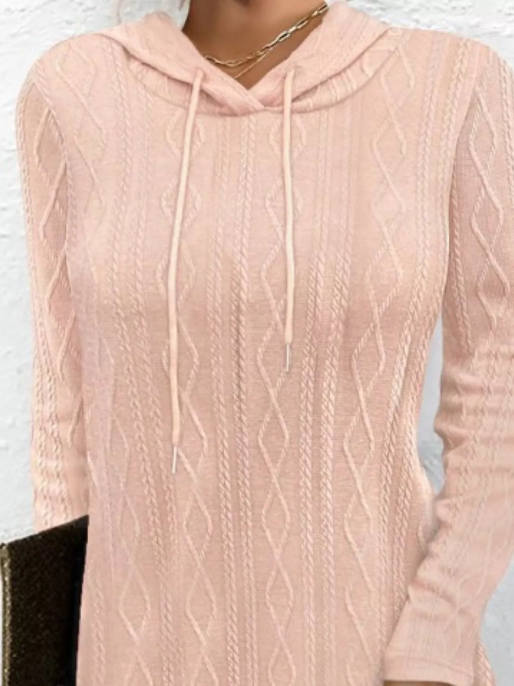 Casual Long Sleeve Hooded Knit Dress (3)