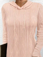 Casual Long Sleeve Hooded Knit Dress (3)