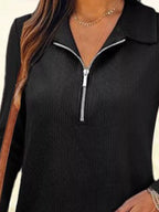 Half Zip Long Sleeve Knit Top (5)