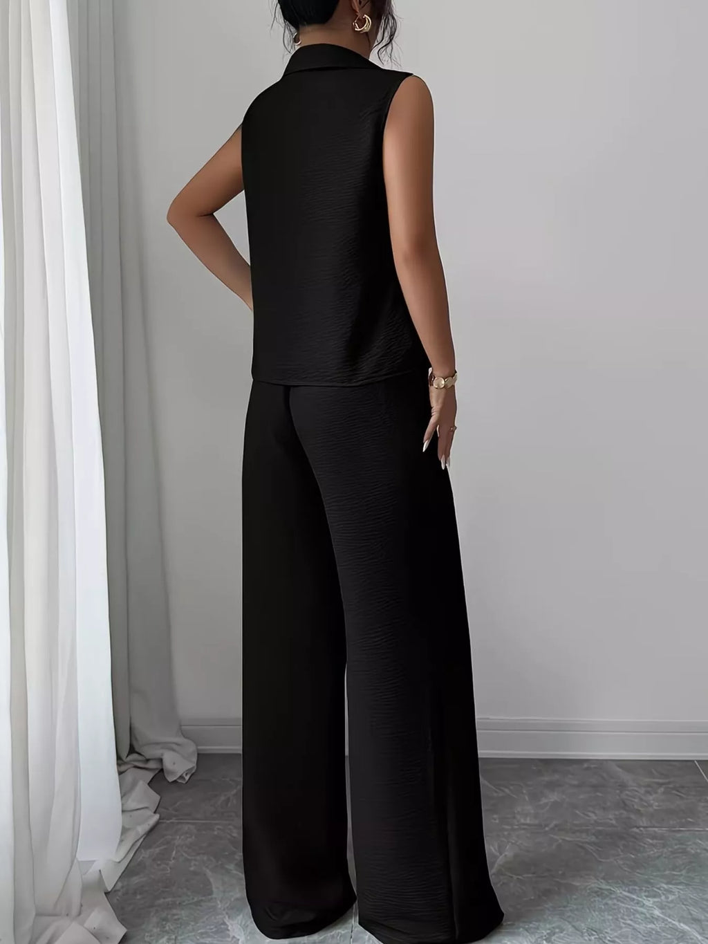 Sleeveless Top Wide Leg Pants Set (14)