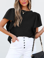 Round Neck Ruffle Sleeve Top (13)
