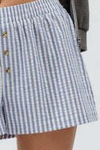 Striped Elastic Waist Shorts (17)