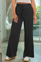 Drawstring Wide Leg Pants Pockets (7)