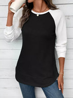 Waffle Knit Raglan Sleeve T-shirt (22)